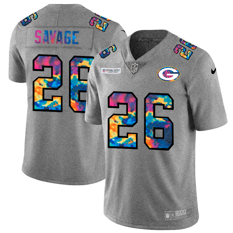 NFL Green Bay Packers #26 Darnell Savage Jr. Men Nike MultiColor 2020  Crucial Catch  Jersey Grey